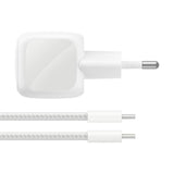 Pack Cargador De Red *Gan* Usb-C 30w Pd + Cable Tresse Usb-C Vers Usb-C 2m - Plateado - Belkin