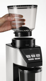 Molinillo De Café Melitta Calibra 1027-01  Eléctrico Cónico Con 39 Ajustes De Molienda, Apto Para Distintas Cafeteras, Moledor De Café Con Báscula Digital Y Pantalla Lcd, 200?G, Negro