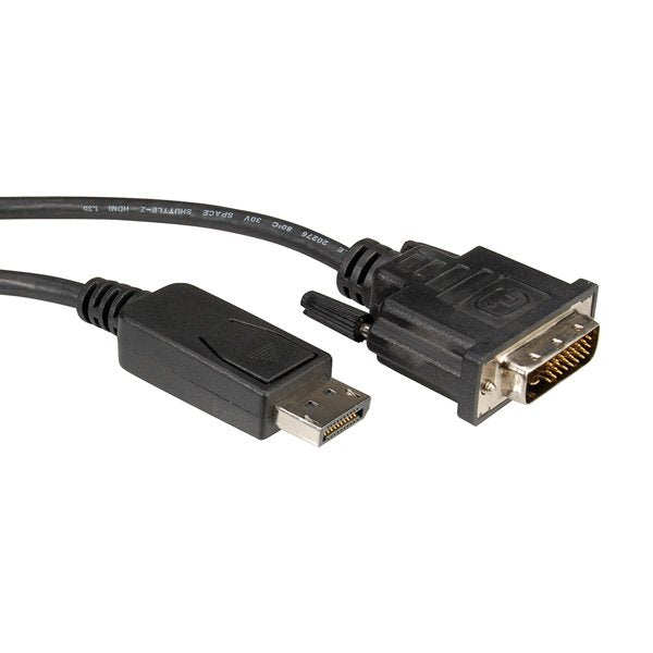 Roline Displayport Cable Dp St - Dvi St Schwarz 1m