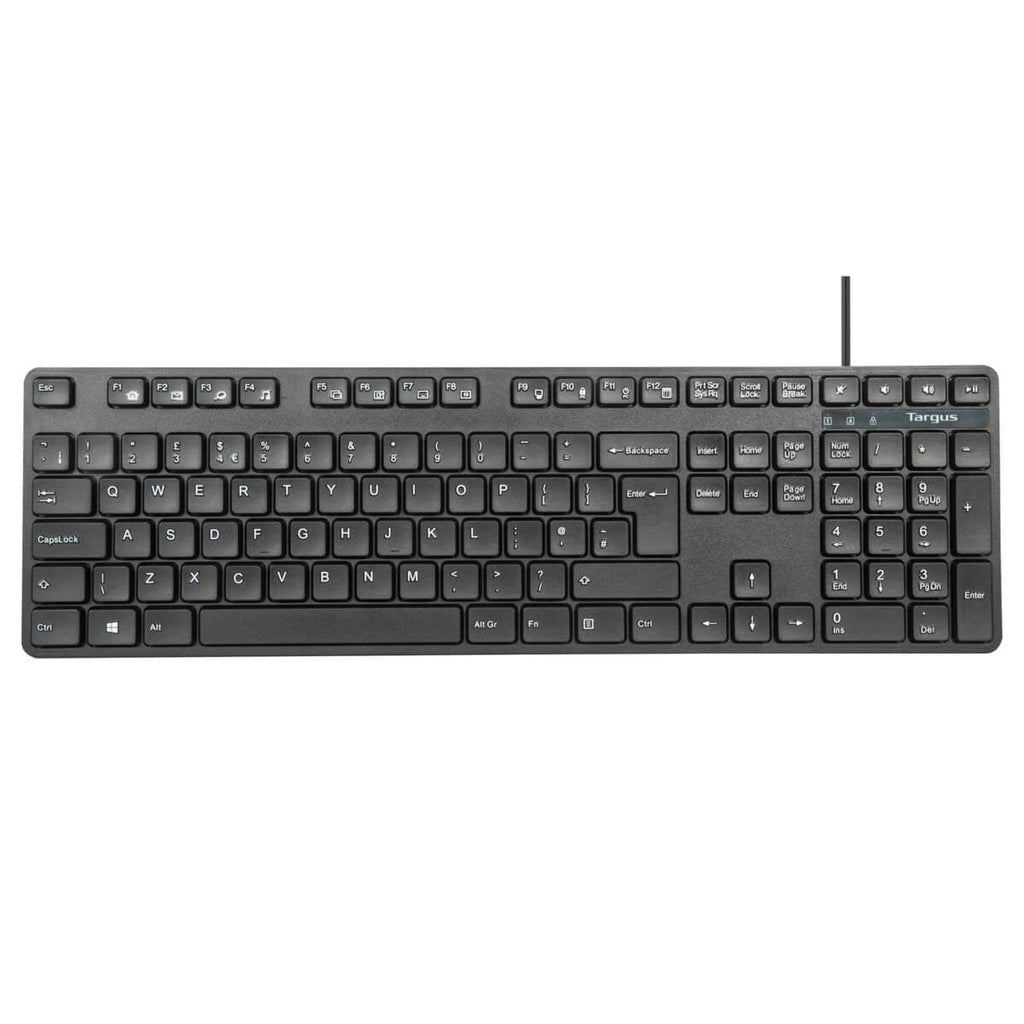 Targus Juego De Teclado Y Ratón Combo Full Size Antimicrobiano Usb Qwerty Reino Unido Negro