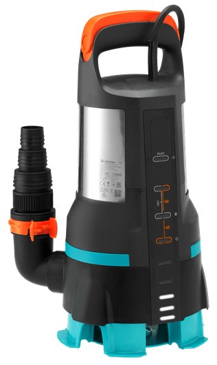Bomba Sumergible De Agua Limpia/Sucia Gardena  19500 Aquasensor, Bomba Sumergible/De Presión (Negro/Acero Inoxidable, 860 Vatios)