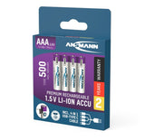 Ansmann 1311-0028 Baterías Recargables Litio Micro Aaa Tipo 500 (Min. 400 Mah) Pack  4