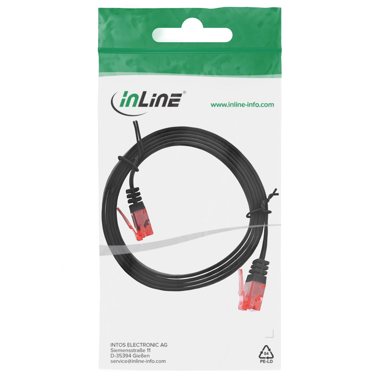 Inline Flat Ultraslim Cable De Red U/Utp Cat.6 Gigabit Ready Negro 0.5m