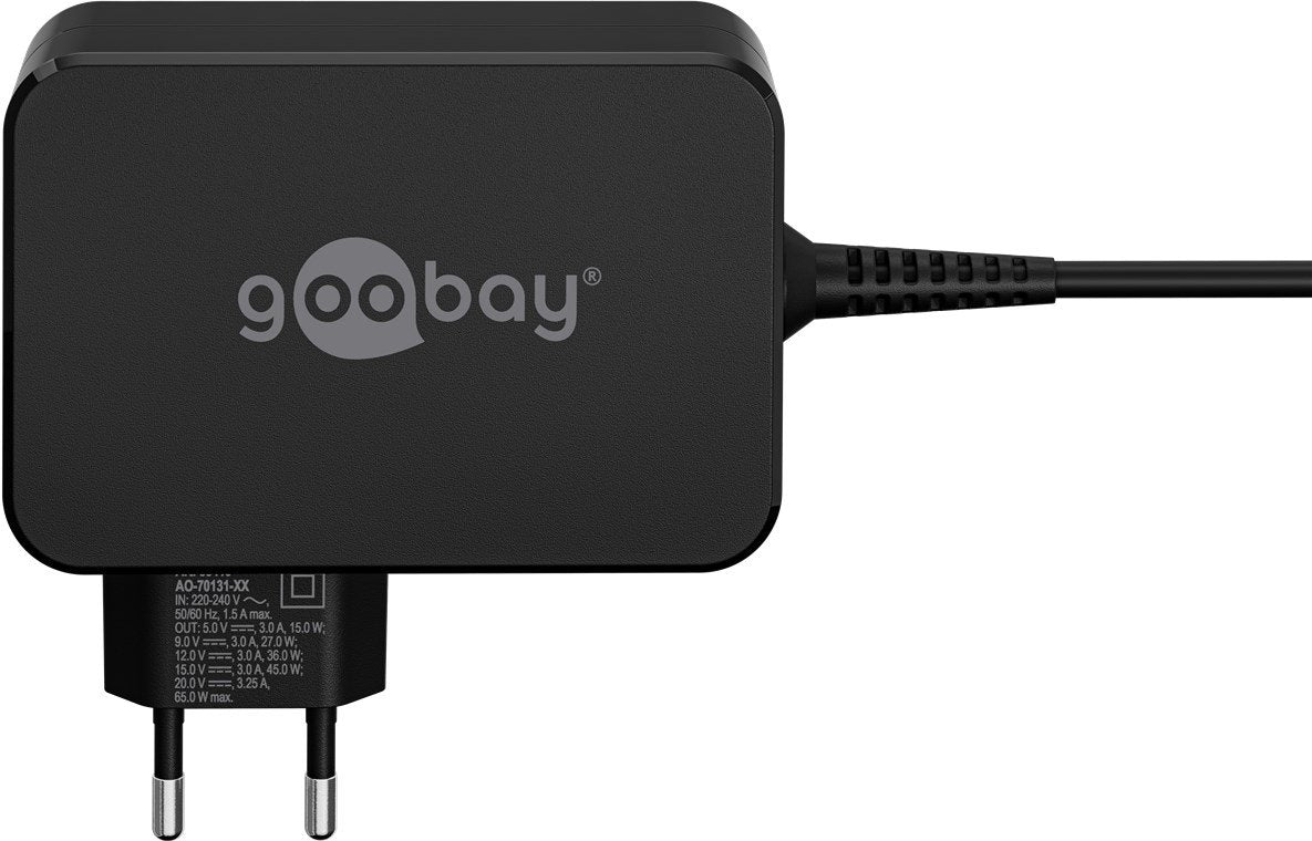 Cargador Goobay 65420 Portátil Negro Corriente Alterna Carga Rápida Interior