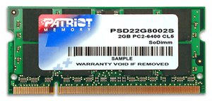EAN 0879699006033 - Patriot Memory DDR2 2GB CL5 PC2-6400 (800MHz) SODIMM módulo de memoria imagen 1