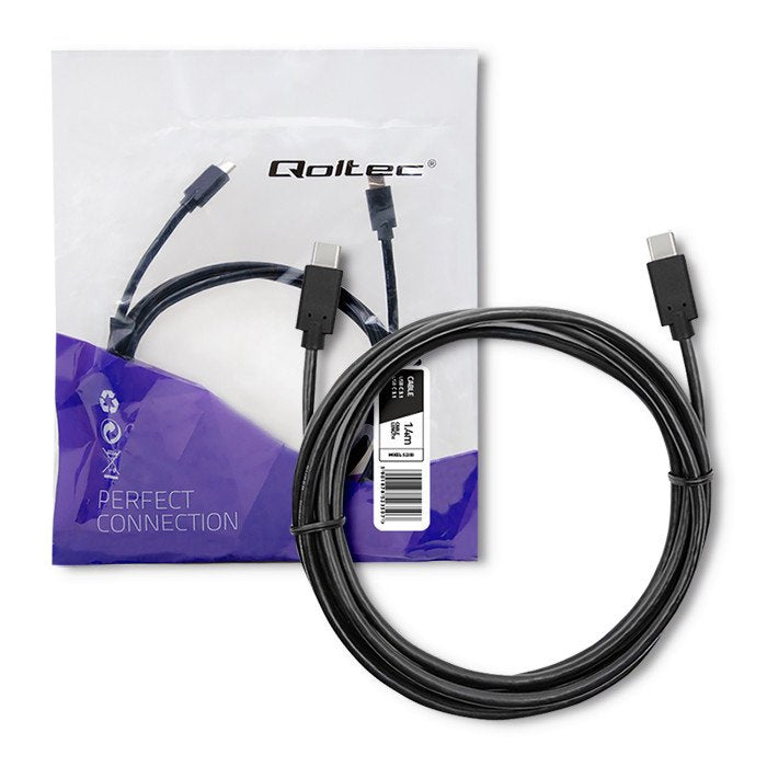 Qoltec 52350 Cable Usb 1,4 M Usb 3.2 Gen 1 (3.1 Gen 1) Usb C Negro