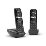 Gigaset As690 Duo Teléfono Dect/Analógico Identificador De Llamadas Negro