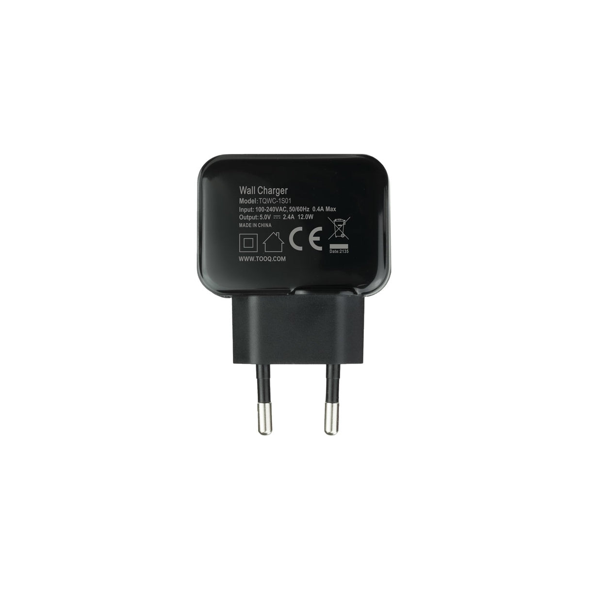 Tooq Cargador De Pared Usb 5v 2.4 A - 1 Puerto Usb - Negro