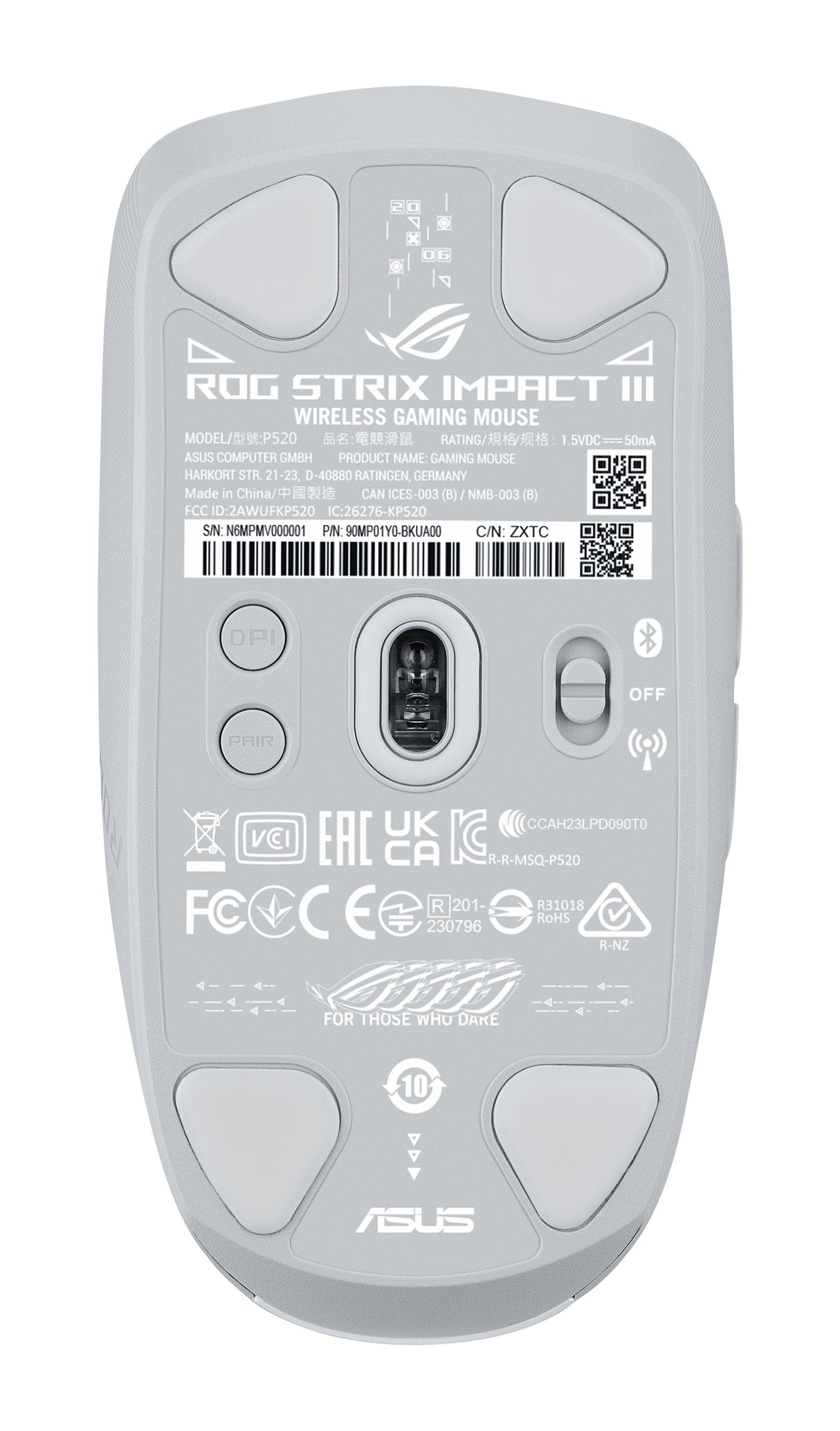 Asus Raton Rog Mrix Impact Iii Wireless Blanco