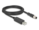 Delock M8 A-Kodiert 3 Pin Serielles Cable De Conexión Con Ftdi Chipset, Usb 2.0 Tipo A Conector Macho A M8 Rs-232 Conector Macho 1,8 M Negro