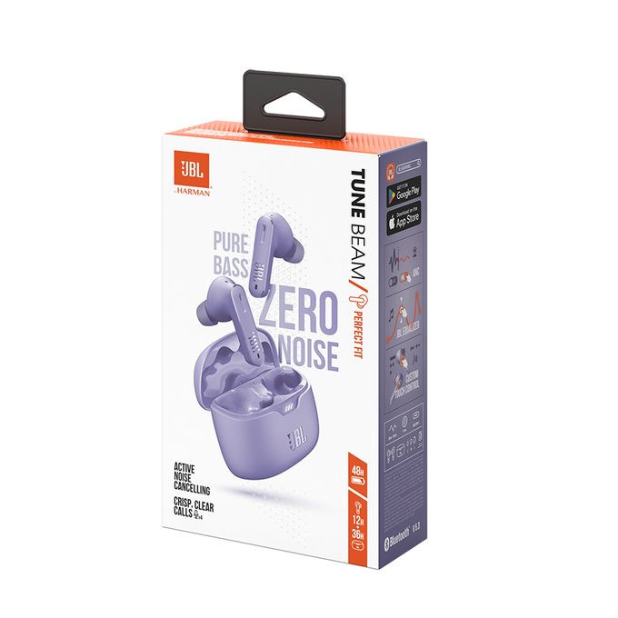 Auriculares  Jbl Tune Beam  True Wireless Stereo (Tws) Dentro De Oído Llamadas/Música Usb Tipo C Bluetooth Púrpura