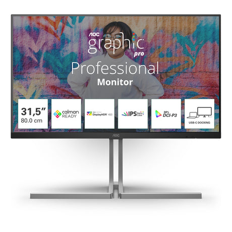 EAN 4038986112086 - AOC U3 U32U3CV pantalla para PC 80 cm (31.5") 3840 x 2160 Pixeles 4K Ultra HD LCD Negro imagen 1