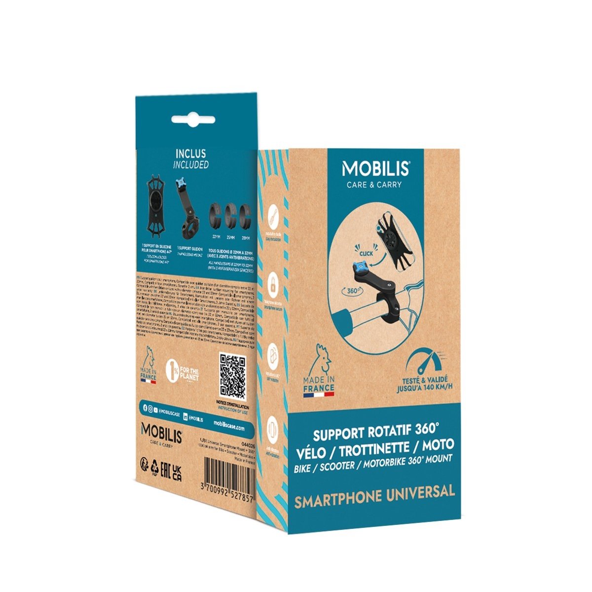 Mobilis 044026 Soporte Pasivo Smartphone Para Bicicleta, Patinete, Motocicleta, Scooter Negro