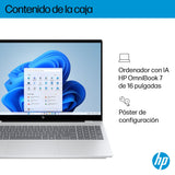 Portátil Hp Omnibook 7 Ai 16 Ay0006ns 16 " Ultra 7 255u 32gb 1tb Geforce Rtx 4050 W11 Plata Glaciar