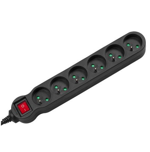 EAN 5902211108108 - Maclean MCE187 base múltiple 3 m 6 salidas AC Interior Negro imagen 2