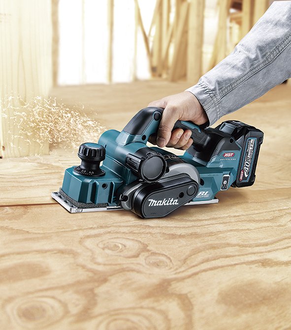 Cepillo Inalámbrico Makita Kp001gz, 40 Voltios  Azul/Negro, Sin Batería Ni Cargador