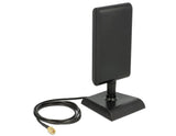 Delock 89590 Antena Wlan 802.11 Ac/A/H/B/G/N Macho Rp-Sma 6 - 9 Dbi Direccional Con Base Magnética Y Cable De Conexión (Ula 100, 1 M) Negro
