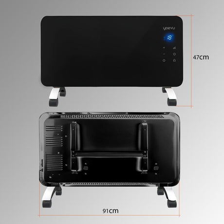 EAN 8436583238011 - Yoevu YV-2000GW Interior Negro 2000 W Calefactor eléctrico de cuarzo imagen 5