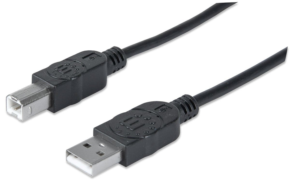 Cable Manhattan Usb 2.0, Usb-A A Usb-B, Macho A Macho, 3 M, Negro