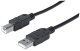 Cable Manhattan Usb 2.0, Usb-A A Usb-B, Macho A Macho, 3 M, Negro