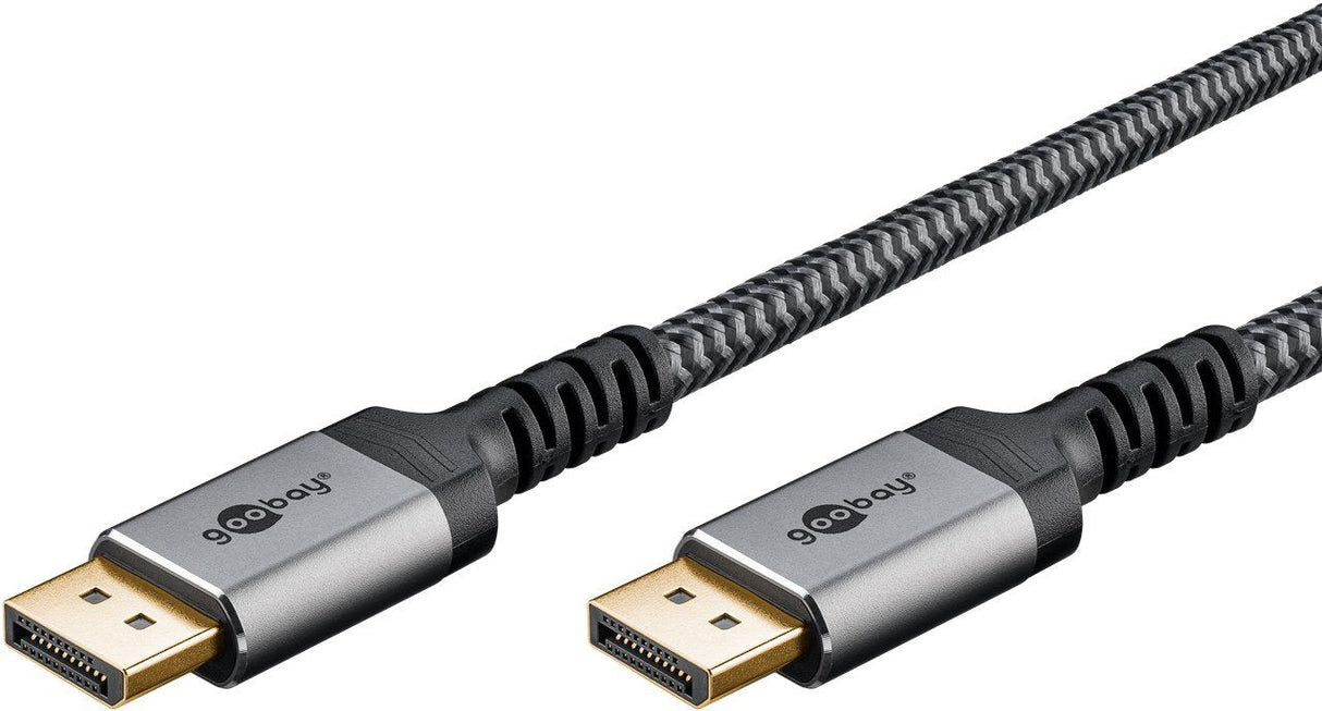 Cable Displayport  Macho-Macho De  5m V.1.4 8k Carcasa De Aluminio, Dorado, Nylon Goobay Bolsa Retail