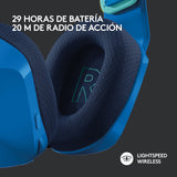 Logitech G733 Auriculares Gaming Inalambricos Dts 7.1 Con Microfono - Tecnologia Lightspeed - Iluminacion Rgb - Autonomia Hasta 29h - Microfono Extraible - Almohadillas Acolchadas - Controles En Auricular - Color Azul
