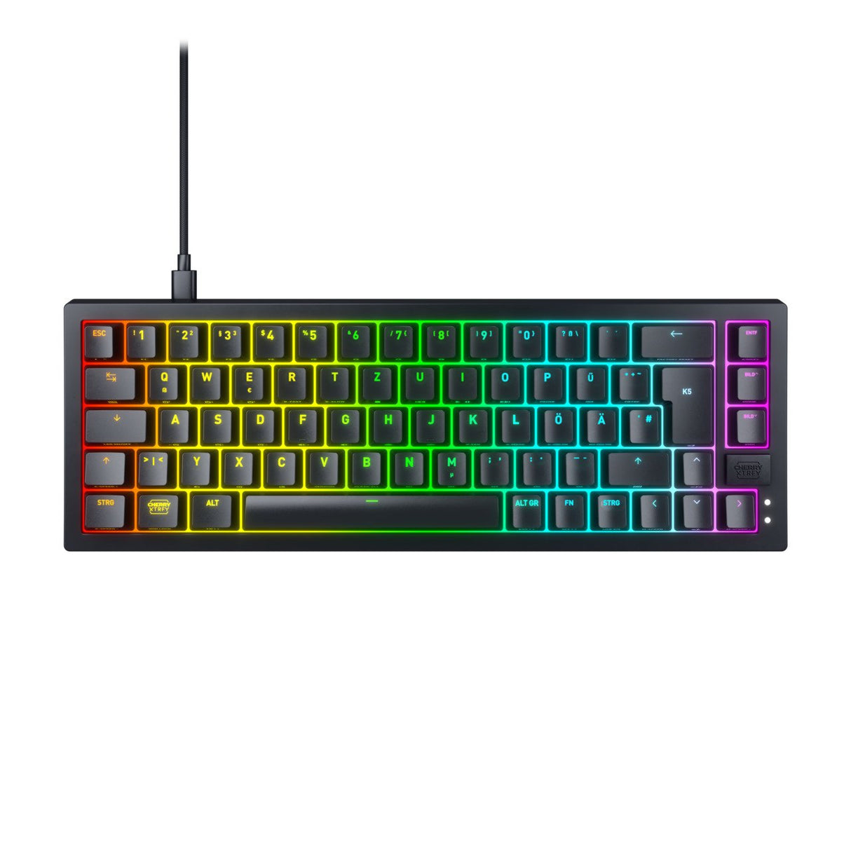 Cherry Keyboard Xtrfy K5v2 Rgb Compact Gaming Mx2a Red [De] Black +++ Kompaktes 65%-Format, Hot-Swap-Fähige Switches
