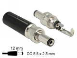 Delock 89916 Conector Dc 5,5 X 2,5 Mm Con 12,0 Mm De Longitud Macho Soldadura Versión