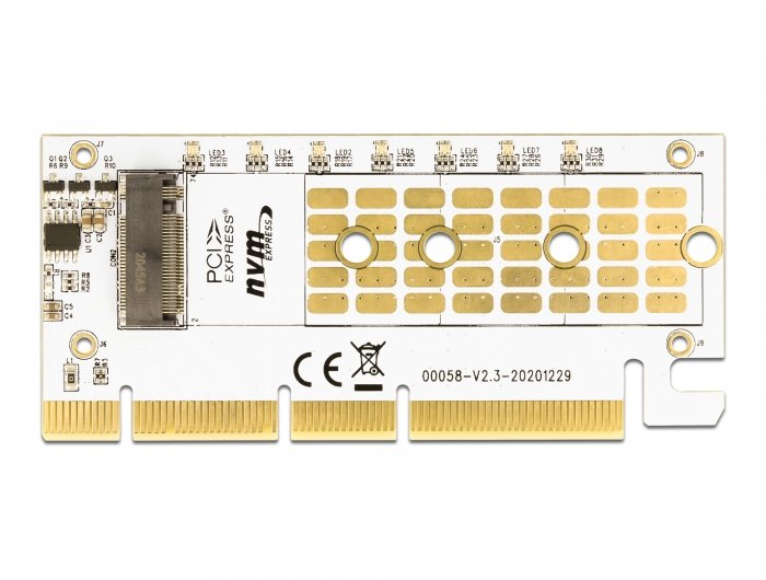 Pci Express X16 (X4   X8) Karte Zu 1 X Nvme M.2 Key M Mit Led Beleuchtung
