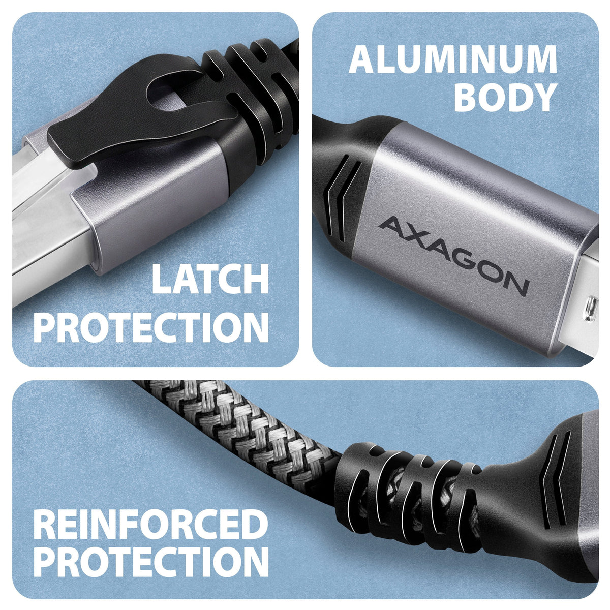 Axagon Ade-Am50 Usb-A 5gbps - Gigabit Ethernet Adapter With Integrated Cat6 Rj-45 Network Cable (5 M), Asix Ax88179b