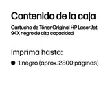 EAN 0192545654494 - HP 94X High Yield Black Original LaserJet Toner Cartridge cartucho de tóner 1 pieza(s) imagen 3