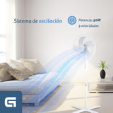 Ventilador De Pie Grunkel Fan-165x 50w 5 Aspas 40cm 3 Velocidades