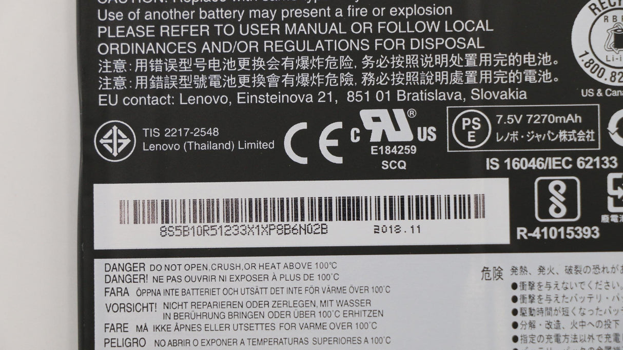 56wh Lithium-Ion Battery For  Lenovo Laptops 5b10r51233,