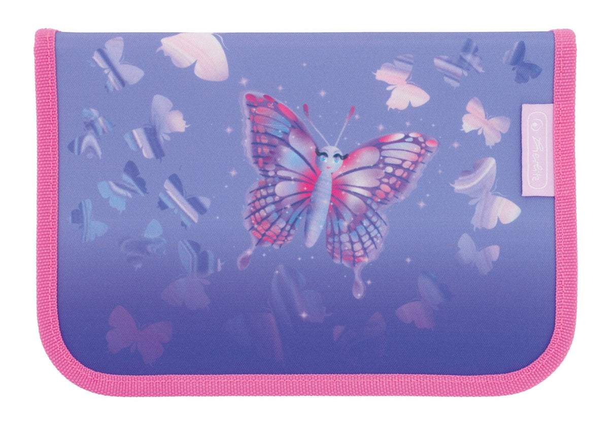 Herlitz Loop Plus Butterfly Paradise Juego De Mochila Escolar Chica Poliéster Lila, Rosa
