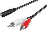 Adaptador 2xrca M A 3,5mm H 3-Pin St A  1,40m