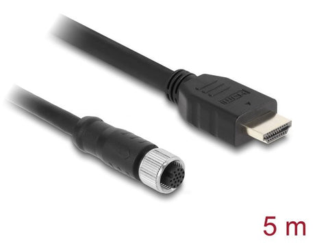EAN 4043619812202 - DeLOCK 81220 cable para sensor y actuador 5 m M12 HDMI Negro imagen 2