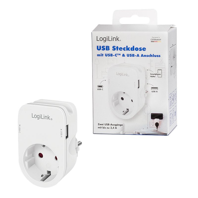 Cargador Usb-A Y Usb-C  2 Puert. 17w 2,4a  Blanco Schuco