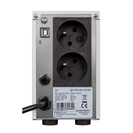 EAN 5907683604905 - Ever ECO PRO 1200 AVR CDS sistema de alimentación ininterrumpida (UPS) Línea interactiva 1,2 kVA 780 W 2  imagen 3