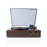 Nedis Tocadiscos 33  45  78 Rpm  18 W Conversión A Mp3  Abs  Mdf  Marrón
