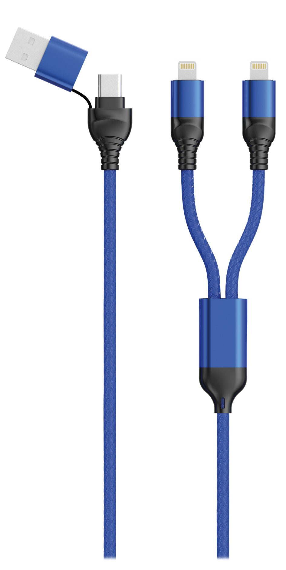 Cable 2go Usb / Type C Duo Lightning Azul 120cm