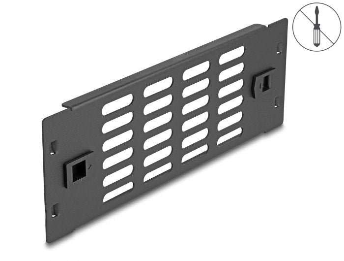 Delock 66986 Panel De Gabinete De Red Con Ranuras De Ventilación Sin Herramientas De 10? 2u Negro