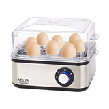 EAN 5902934831451 - Adler AD 4486 cuecehuevos 8 huevos 800 W Negro, Acero satinado, Transparente imagen 1
