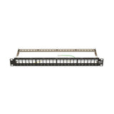 24-Port 1u Rack-Mount Shielded Blank Keystone Multimedia Patch Panel Rj45 Ethernet Usb Hdmi Cat5e 6 Taa