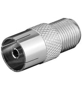 Adaptador F:  F Hembra A  Tv Coaxial Hembra Goobay