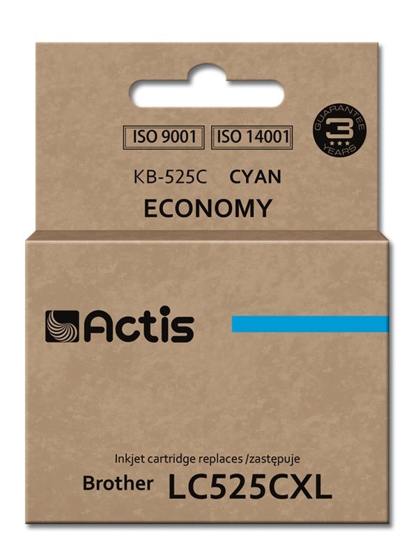 Tinta Actis Kb-525c (Reemplazo De Brother Lc525c - Estándar - 15 Ml - Cyan)