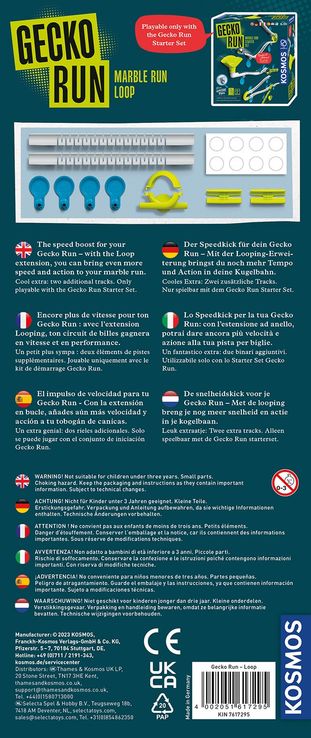 Kosmos Gecko Run - Marble Run Loop V1, Extensión Del Circuito De Canicas, Versión Internacional 617295