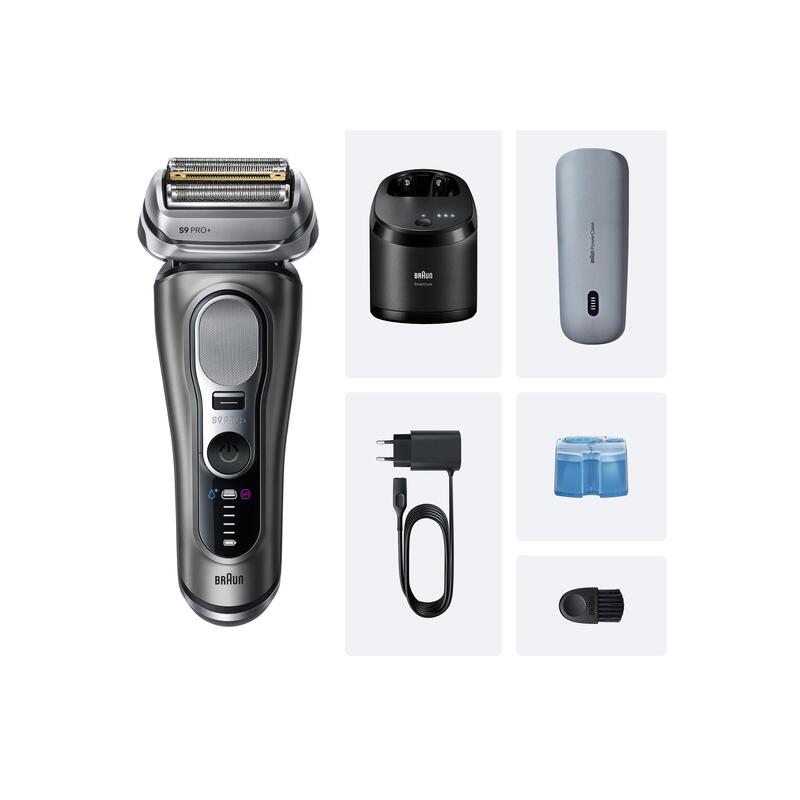 Afeitadora Braun 9675cc Serie 9 Pro+ Clean&Charge, Gris.