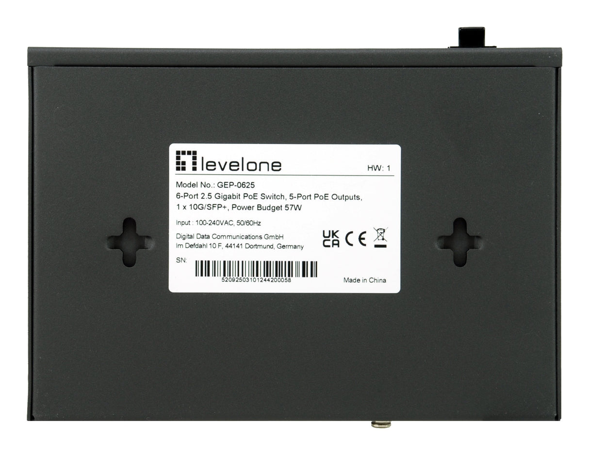 EAN 4015867238042 - LevelOne GEP-0625 switch No administrado 2.5G Ethernet (100/1000/2500) Energía sobre Ethernet (PoE) Negro imagen 5