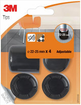 Scotch Pack De 4 Conteras Ajustables - Diametro De 22-25mm - Negro