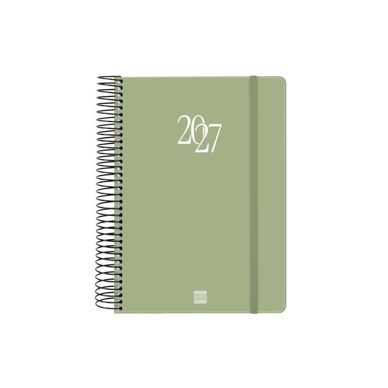 Agenda Finocam Espiral Basics My 2027, 1 Día Por Página, E10, 155 × 212 Mm, Tapa Dura De Cartón Forrado